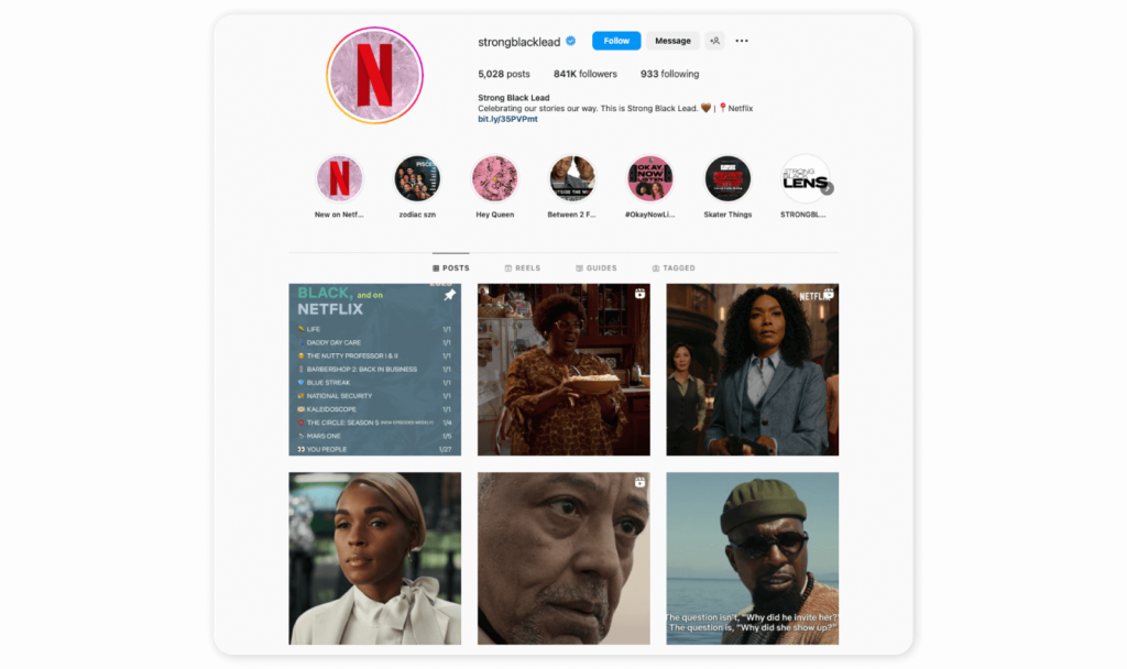 Strong black lead Instagram account