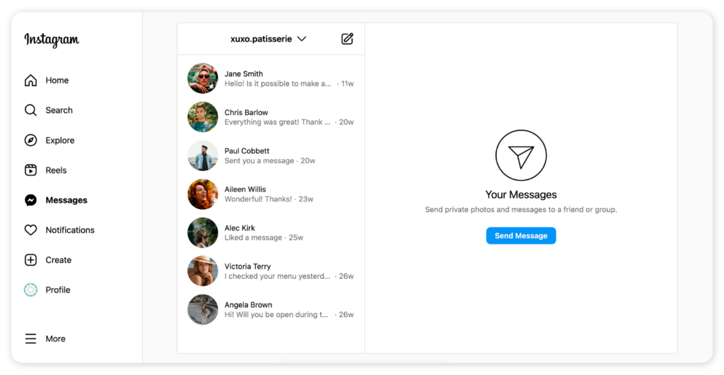 How to direct message dm on Instagram on pc