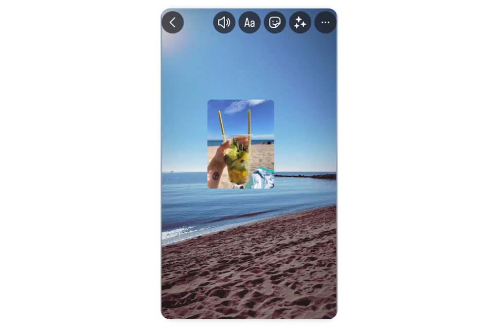 Add a picture within a picture on Instagram stories