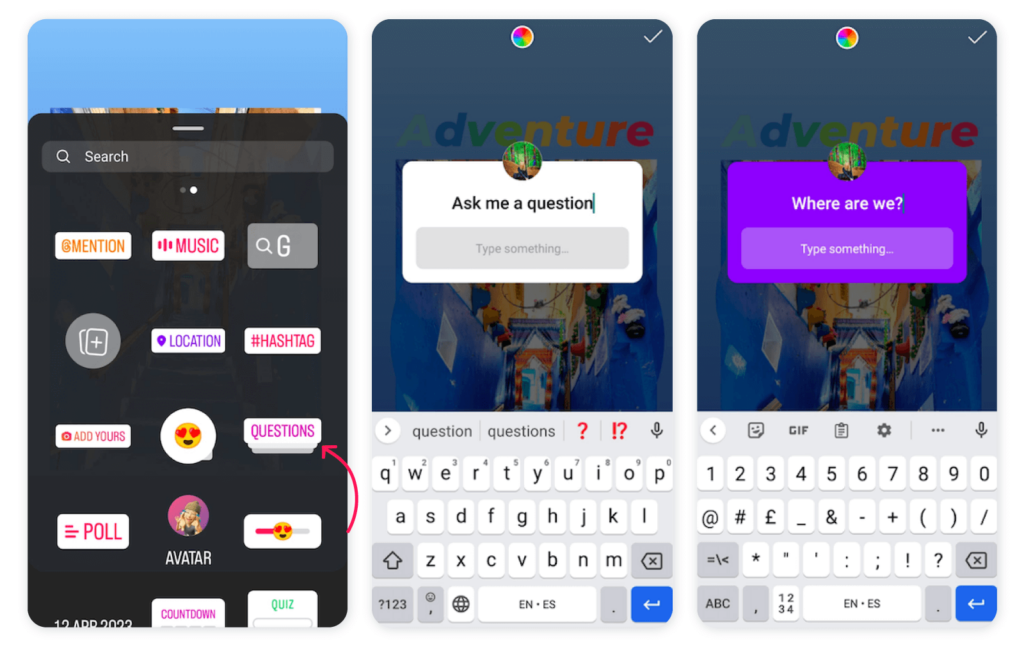 Instagram Stories hacks - Sticker - Question sticker
