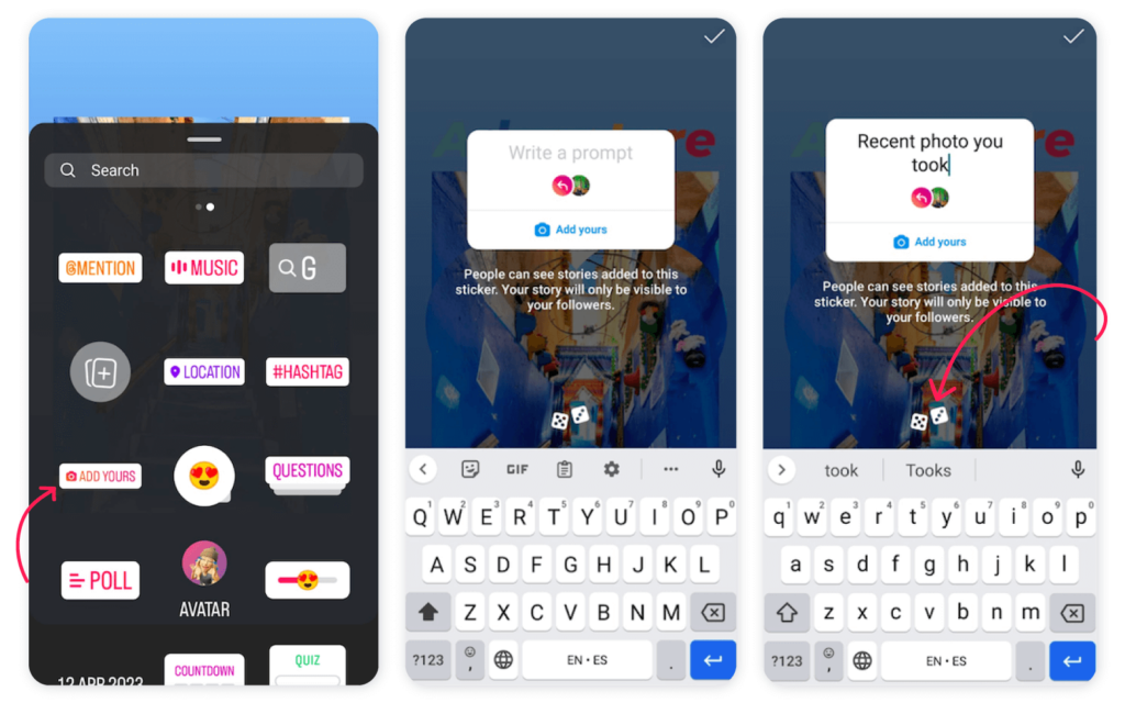 Instagram Stories hacks - Sticker - Add yours sticker