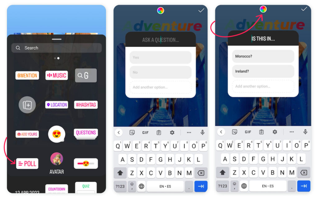Instagram Stories hacks - Sticker - Poll sticker