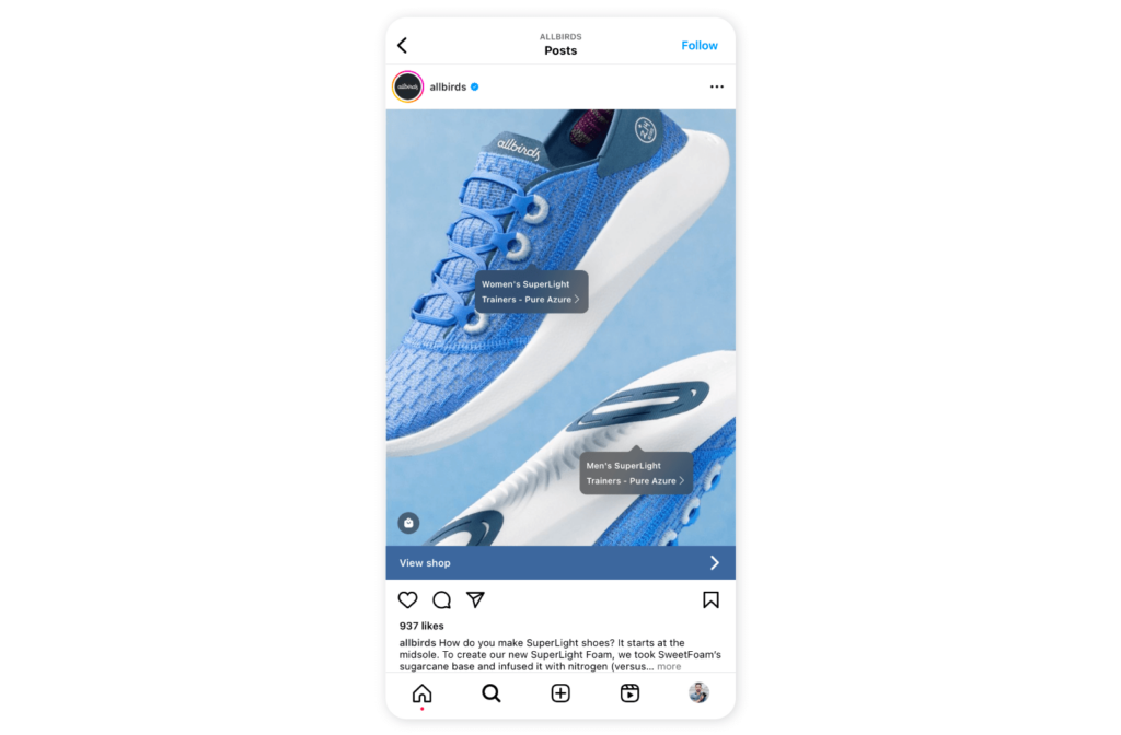 Instagram Shopping features - Shopping tags