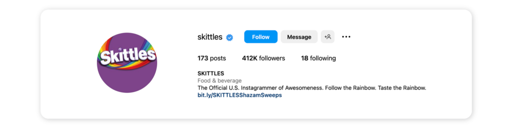 Funny Instagram bios - Skittles