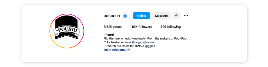 Funny Instagram bios - Poo-Pourri