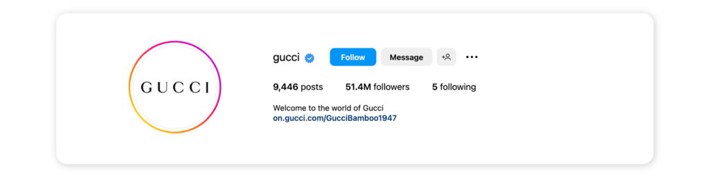Classy Instagram bios - Gucci