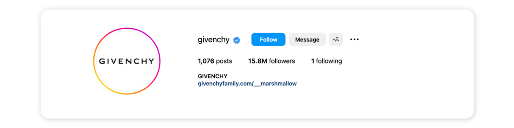 Classy Instagram bios - Givenchy