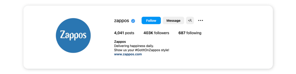 Creative Instagram bio ideas - Zappos