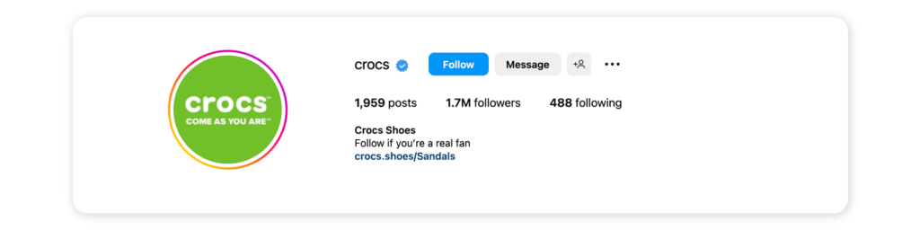 Creative Instagram bio ideas - Crocs