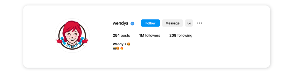 Instagram bio ideas with emoji - Wendys