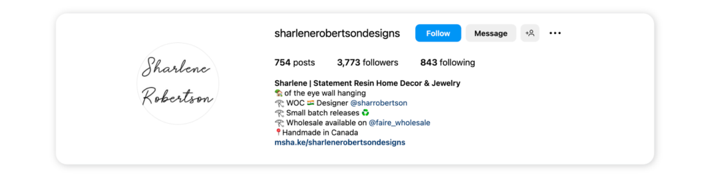 Instagram bio ideas with emoji - Sharlene Robertson