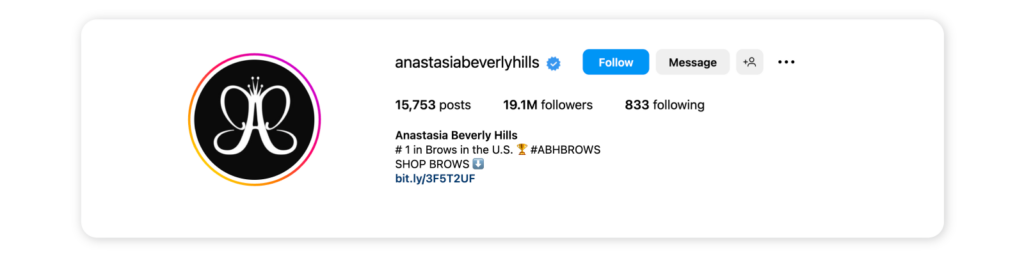 Short bio for Instagram -Anastasia Beverly Hill’s