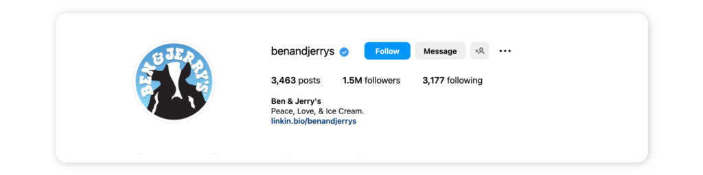 Short bio for Instagram -Ben and Jerry