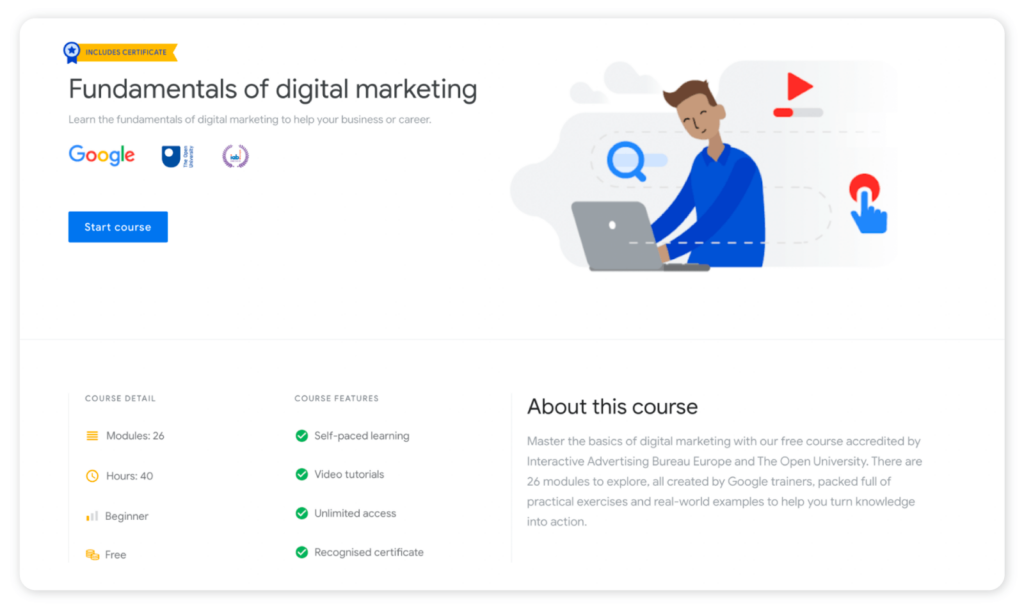 Social media marketing courses - Google