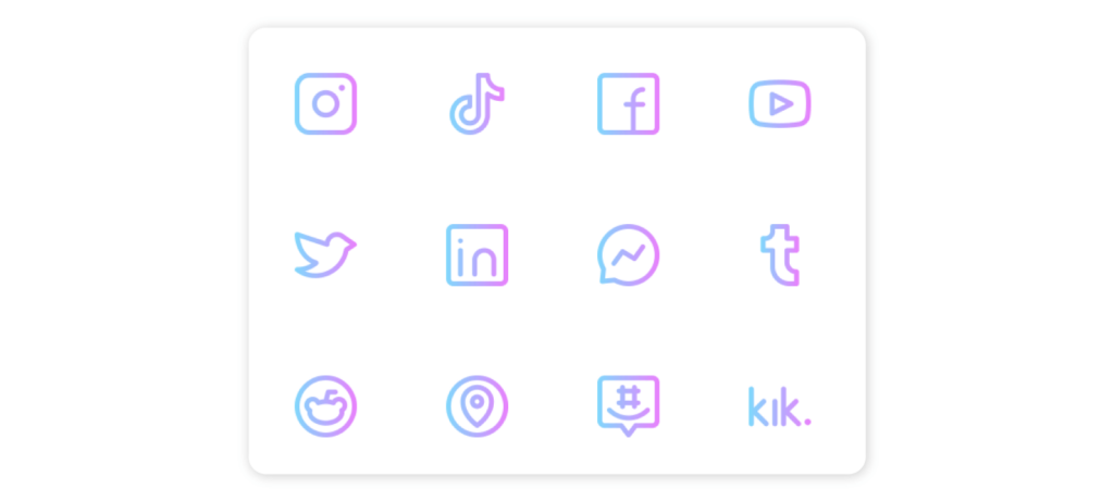 The 30 best social media icons in 2023 - Blue to pink gradient social media icon pack