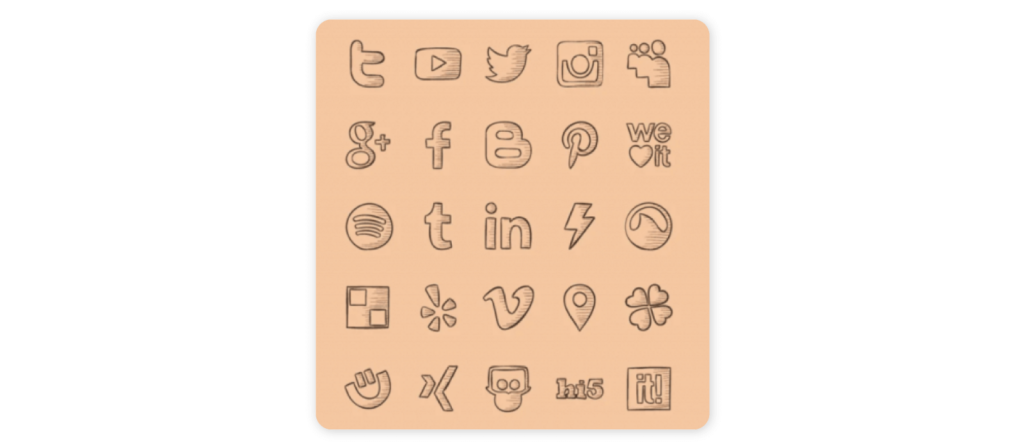 The 30 best social media icons in 2023 - Hand Drawn Social Media Icons