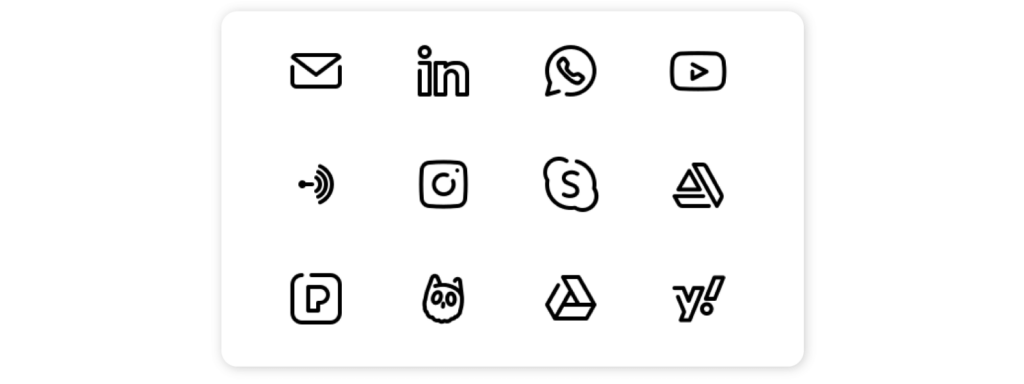 Social Media and Contact Info Icons