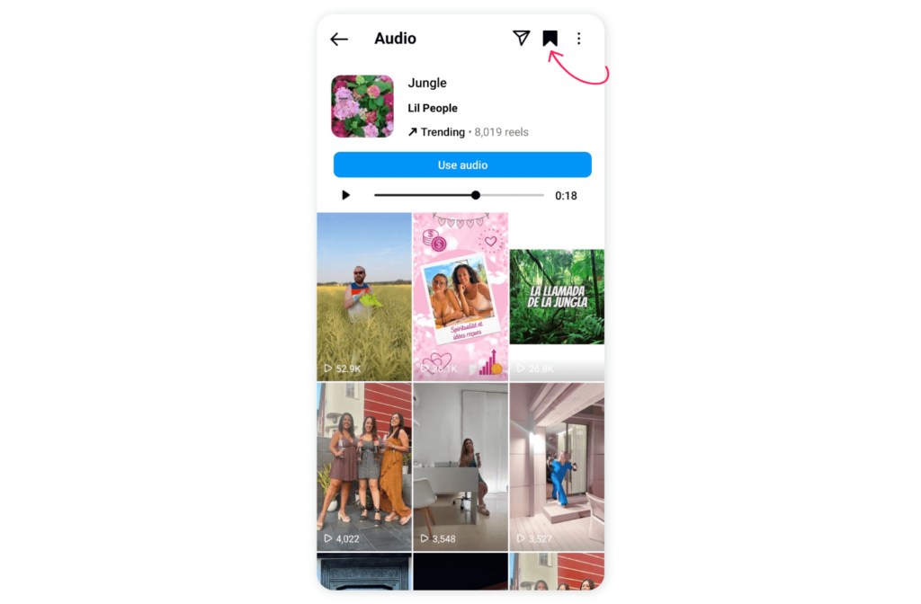 How to save Instagram Reels audio to use later - Step 2