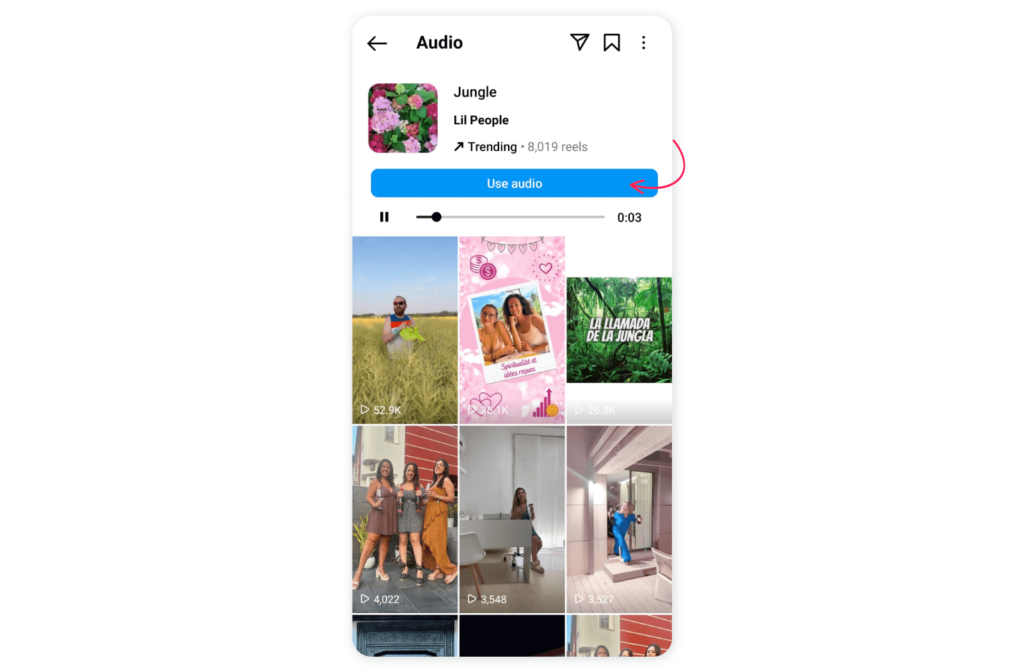 How to save Instagram Reels audio to use later - Step 3