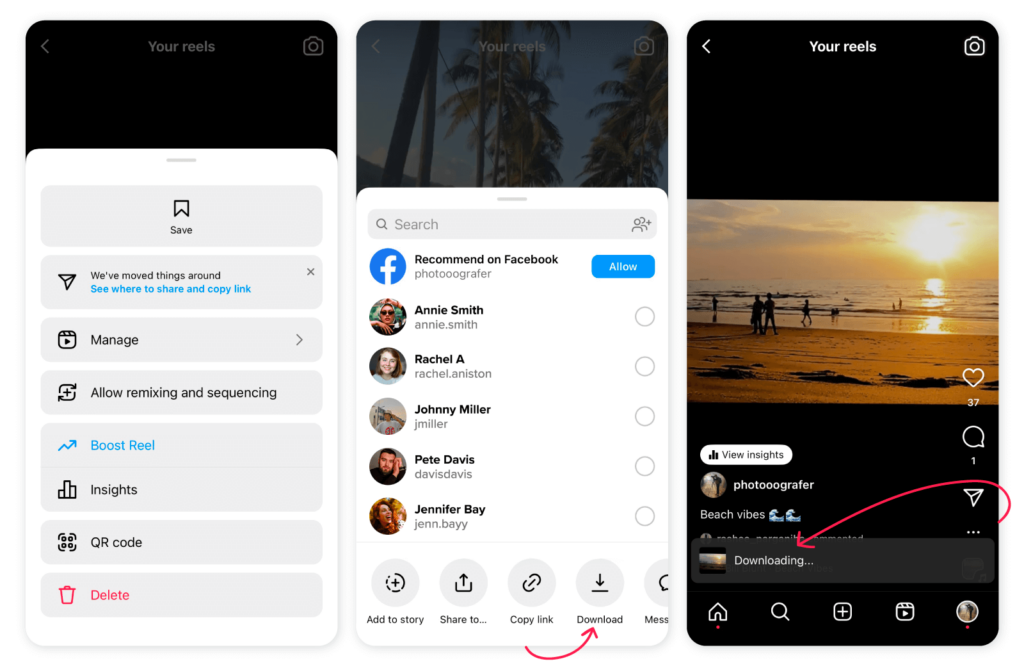 How to download Instagram Reel from your own feed - 1