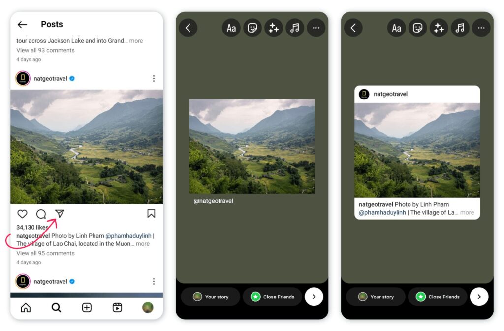 How to repost Instagram feed posts to your story 