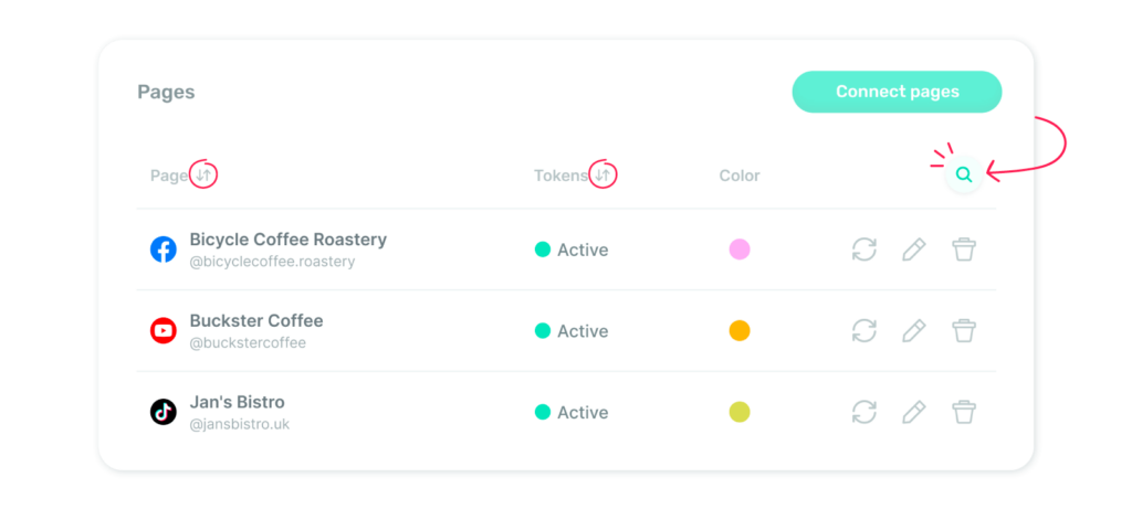 Search & Sort options for enhanced navigation