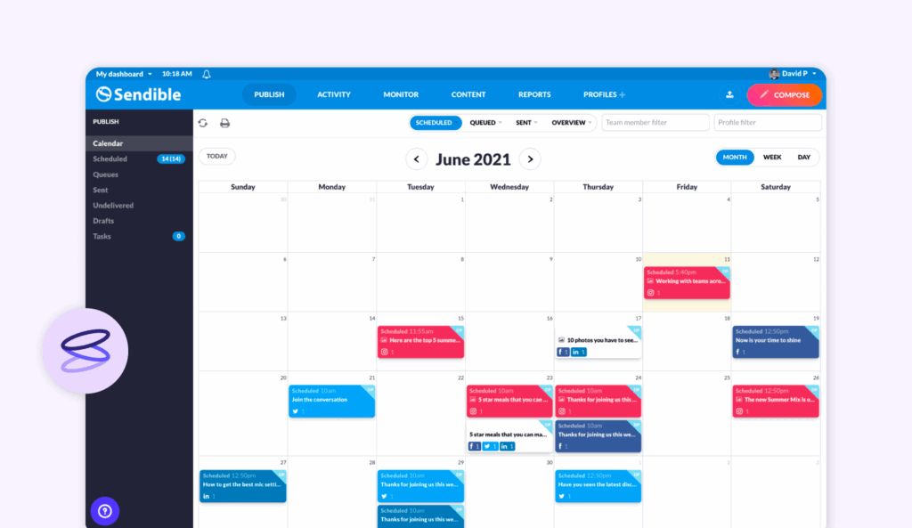 Alternative to Sprout Social: Sendible