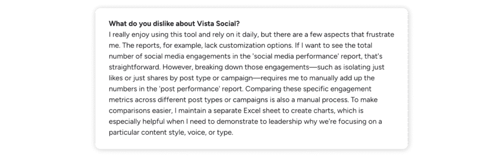 vista-social-reporting-issues