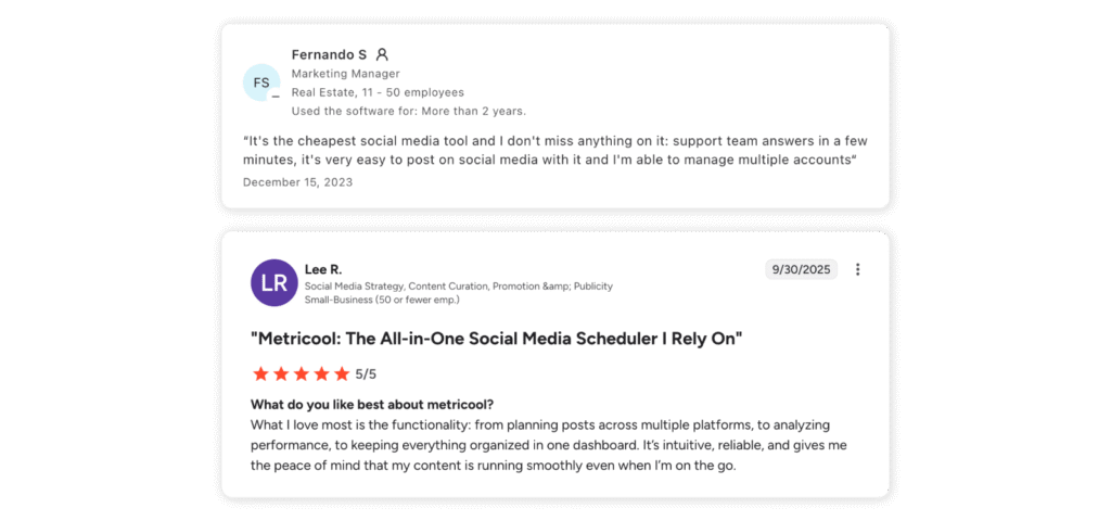 metricool-good-reviews